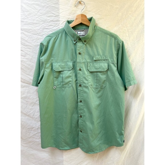 Lot of 2 LB Tech Fishing Shirt Short Sleeve Button Down Outdoor Camp Mens Medium - Picture 4 of 10